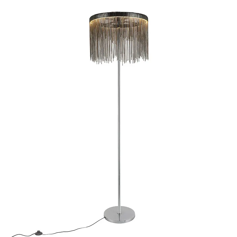 Торшер LED Levistella 909XL3351F (400) 15W хром 1500мм абажур 400х350мм современный стиль для дома - фото 2
