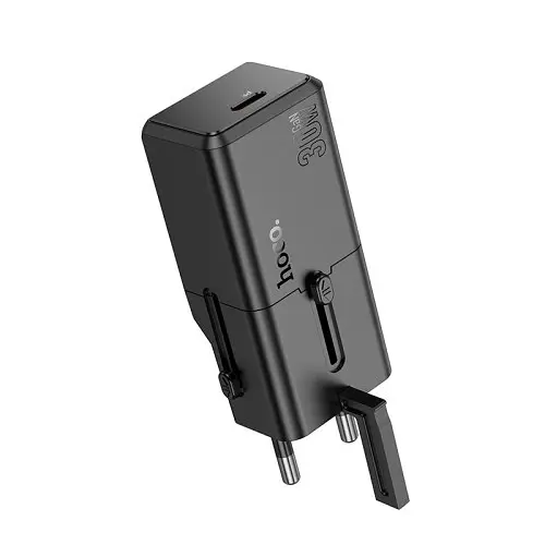 Мережевий зарядний пристрій Hoco AC25 Mini single port PD30W universal travel charger чорний - фото 5