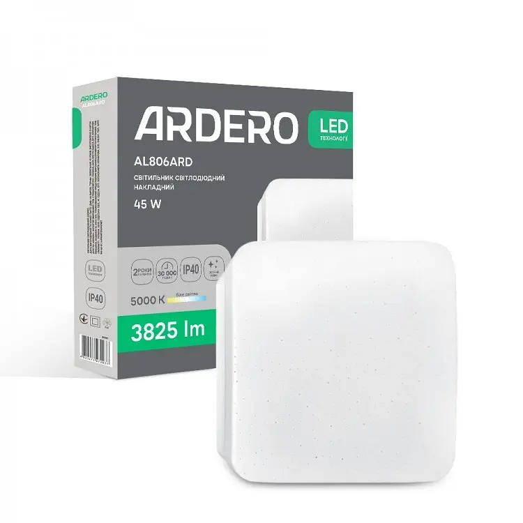 Свiтильник свiтлодiодний Ardero AL806ARD накладний 45W 5000K (80301) - фото 2