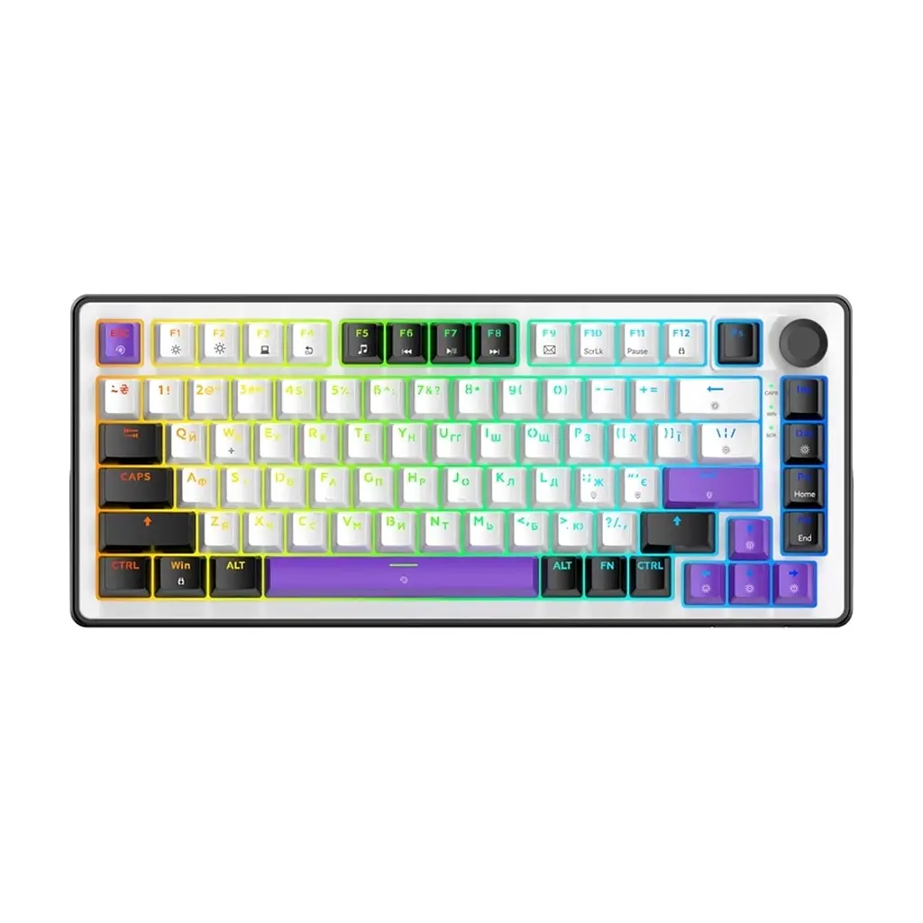 Клавіатура Hator Hellyberry HK75 Mechanical Linear RGB USB UA White/Violet (HK75)