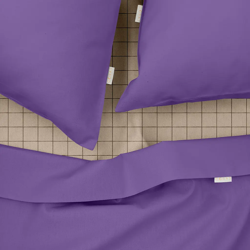 Комплект постільної білизни Cosas сімейний LAVENDER 2 x 160 x 220 см (Ranfors48_PlumLight_CellAshbeige_160x2) - фото 3