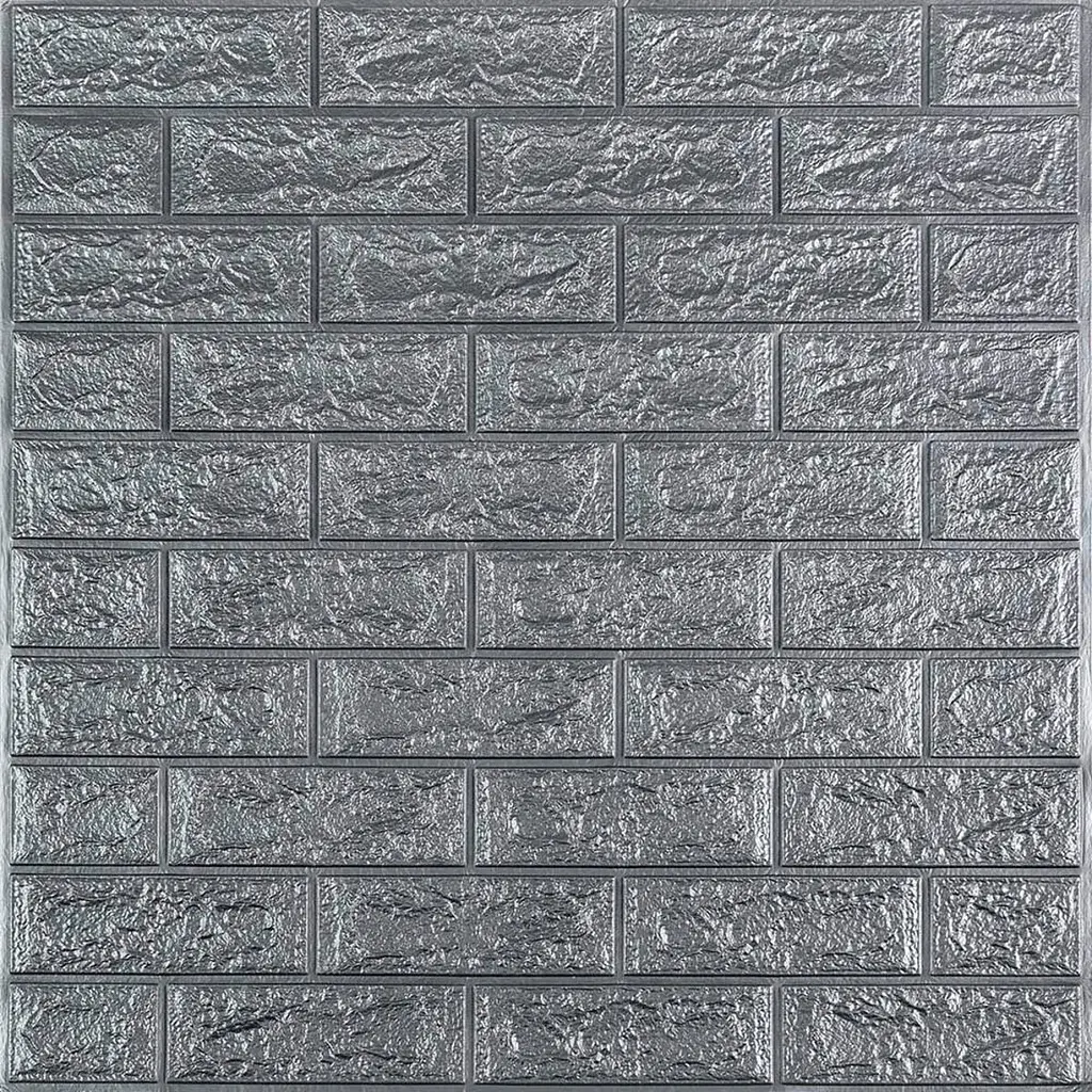 Самоклеюча 3D панель Sticker Wall SW-00001445 Під срібну цеглу в рулоні 3080x700x3мм - фото 2