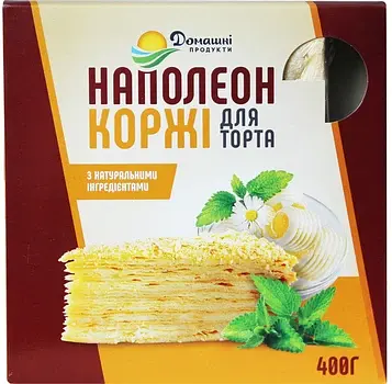 Коржі Домашні продукти для торту Наполеон 400 г