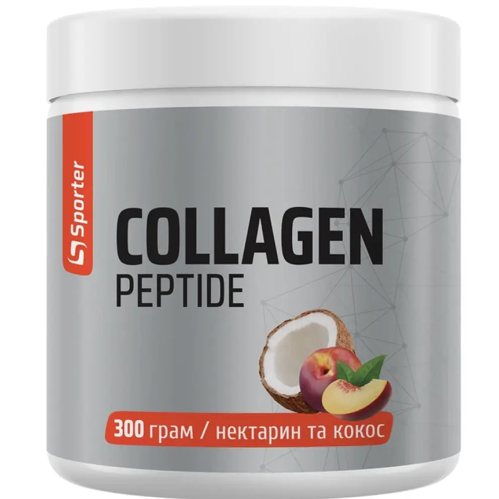 Натуральна добавка Sporter Collagen peptide Колаген яловичий Нектарин-кокос 300 г