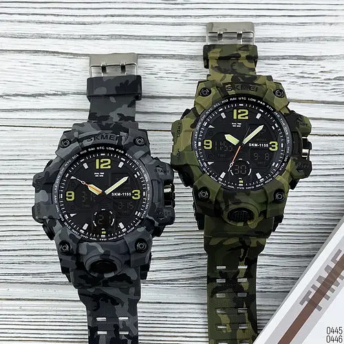 Наручний годинник чоловічий 1155B Military Green Skmei acs0030849 - фото 5