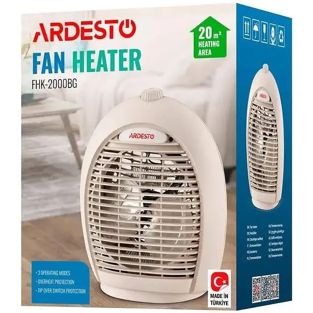 Тепловентилятор Ardesto FHK-2000BG обігрівач підлоговий дуйчик 3 режими роботи 2000 Вт бежевий - фото 5
