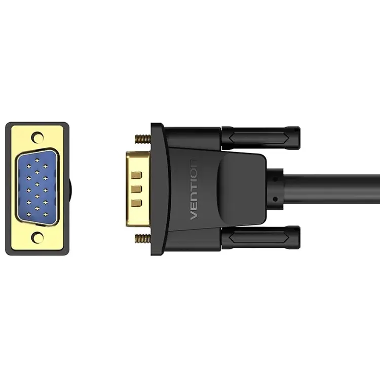 Кабель VGA 15M-15M, 1.0 м, з ферритами, чорний Vention - фото 2