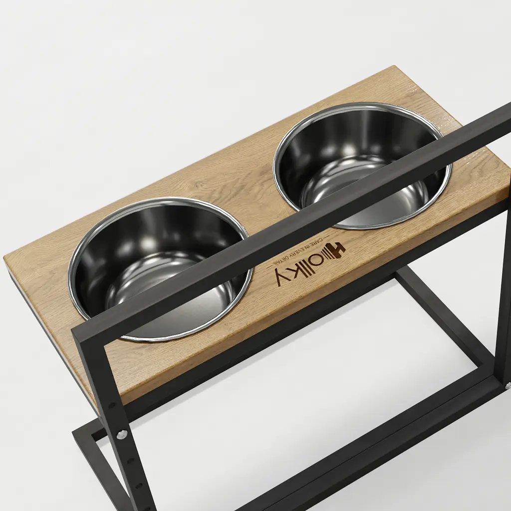 Hollky Flex L — регульовані миски на підставці для великих собак (2 × 1.8 л) - фото 8