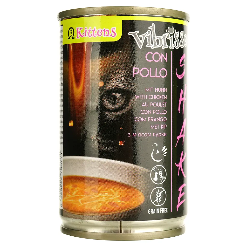 Влажный корм для котят Vibrisse Shake суп с курицей и Омега 3, 135 г - фото 2