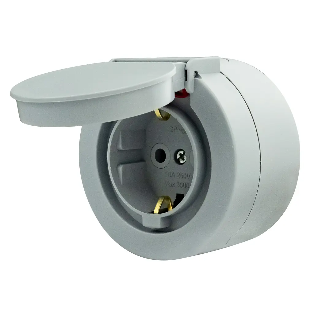 Розетка Ovivo Electric xOne з заземленням та кришкою сіра - фото 5