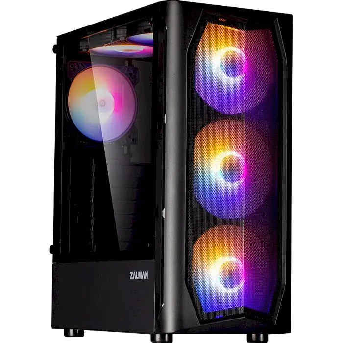Корпус Zalman N4 (Rev.1), Black, Mid Tower, без БР, для ATX/Micro ATX/Mini ITX, 1xUSB 3.0/2xUSB 2.0, макс. CPU - 163 мм / VGA - 315 мм, 3x140 мм RGB / 3x120 мм RGB, бічна панель із загартованого скла - фото 2