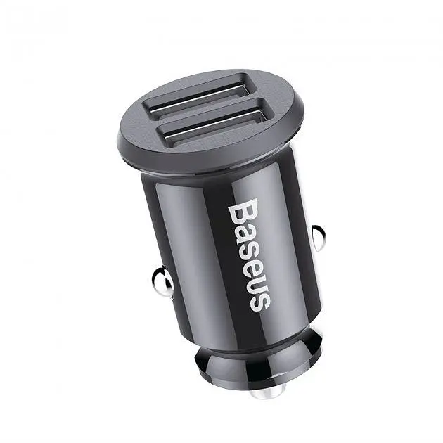 Автомобільний зарядний пристрій Baseus Grain C Dual USB 5V 3.1A (CCALL-ML01) Black [59109] - фото 3