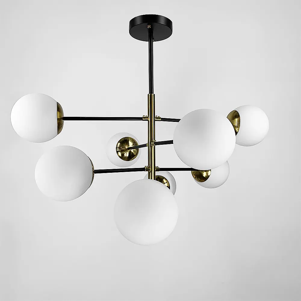 Люстра на 8 плафонов с латунной фурнитурой Line.F YG 8132-8 - фото 7