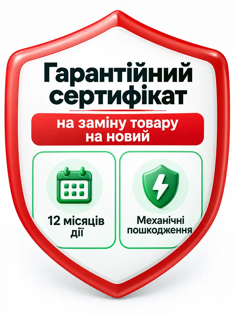 Гарантійний сертифікат на заміну товару на 12 місяців (3001-4000) (49676469)