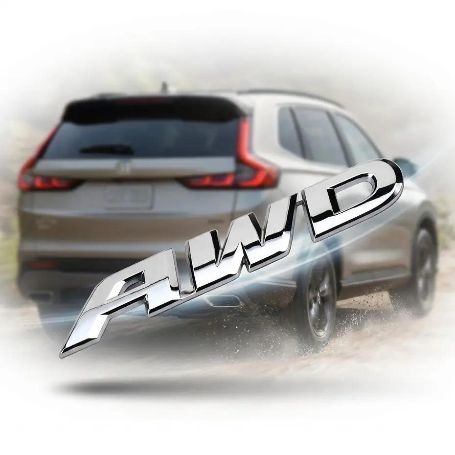 Емблема напис AWD для Honda хром мала 90х15 мм метал (на скотчі) - фото 3