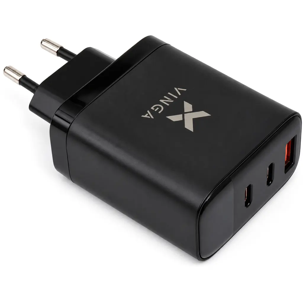 Зарядний пристрій Vinga 2xUSB-C + USB-A Display 65W (VCR65ACCDB) - фото 5