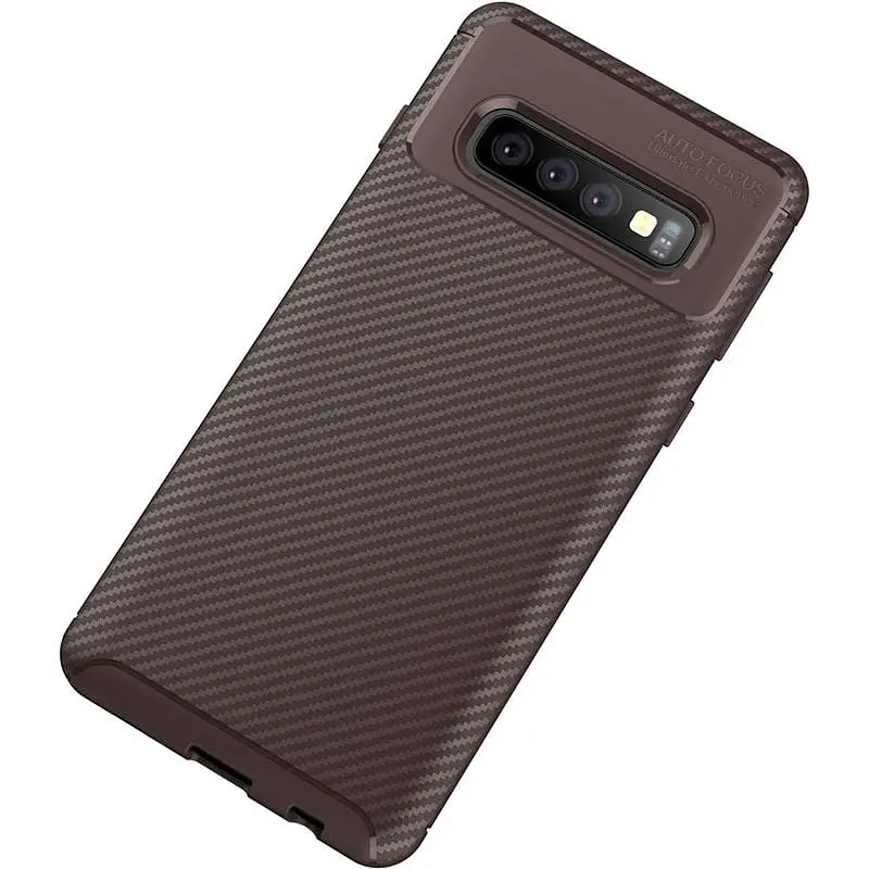 Чохол-накладка Toto TPU Carbon Fiber 1.5 mm Case Samsung Galaxy S10 Coffee - фото 2