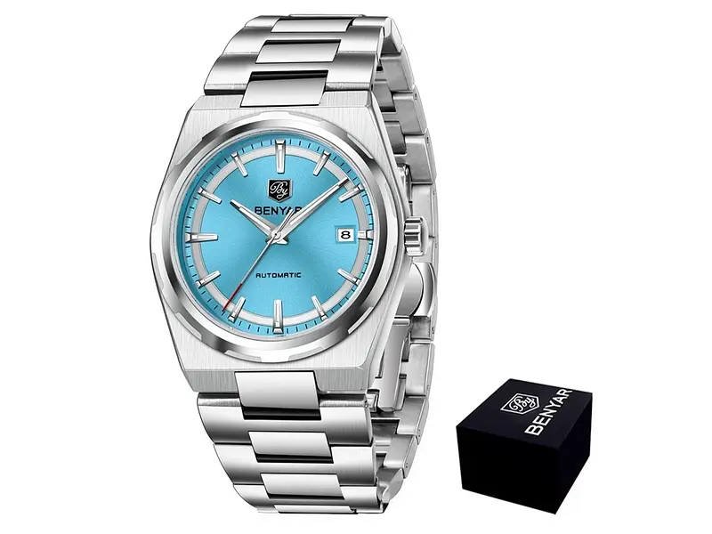 Чоловічий наручний годинник BY-5203 Silver-Ligh Blue Benyar acs0031775 - фото 2