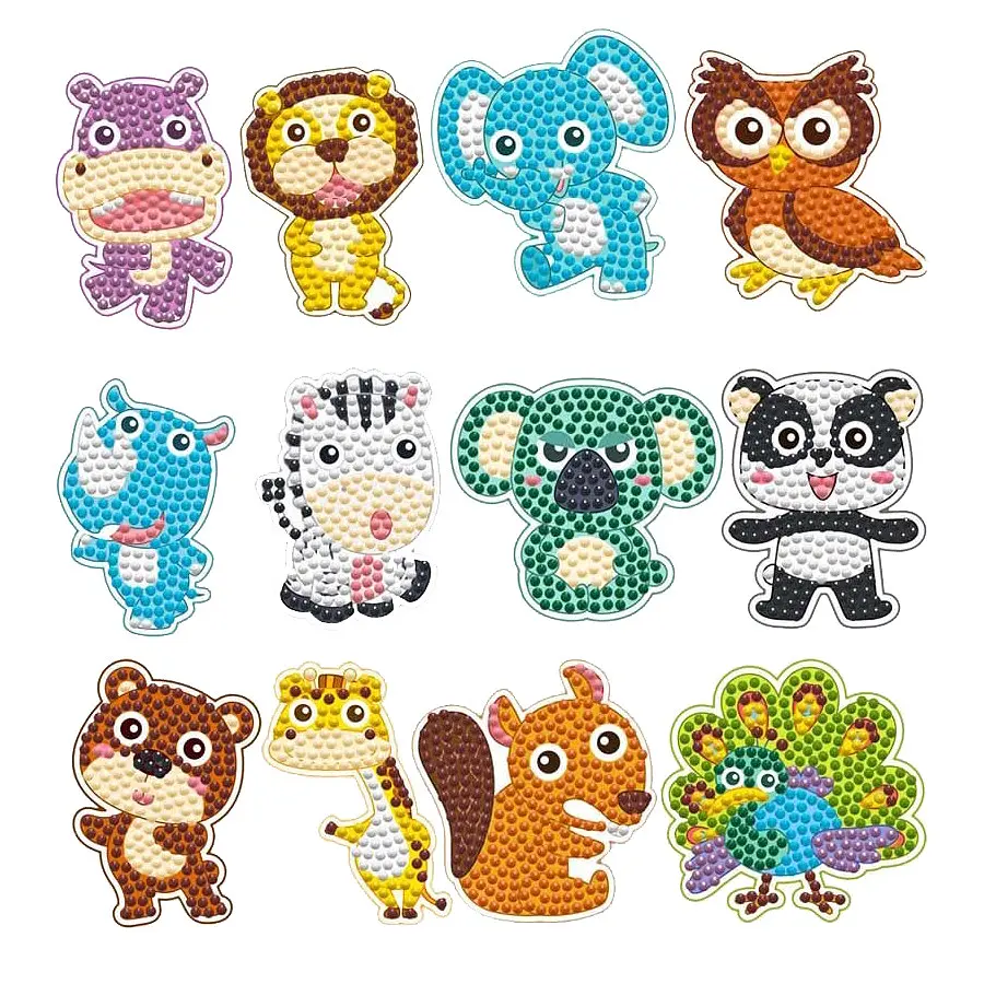 Набір для творчості Алмазні стікери "Звірятка" 20299, 12 шт - фото 2