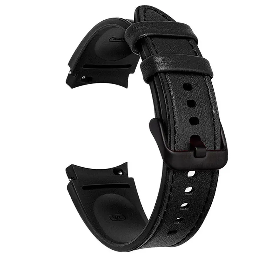 Ремешок Primolux Leather Silicone для часов Samsung Galaxy Watch 4 Classic 46 мм SM-R890/SM-R895 Black - фото 2