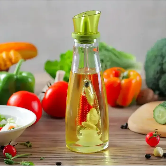 Скляний дозатор оливи 500 мл, Simple Glass Oil Bottle - фото 4