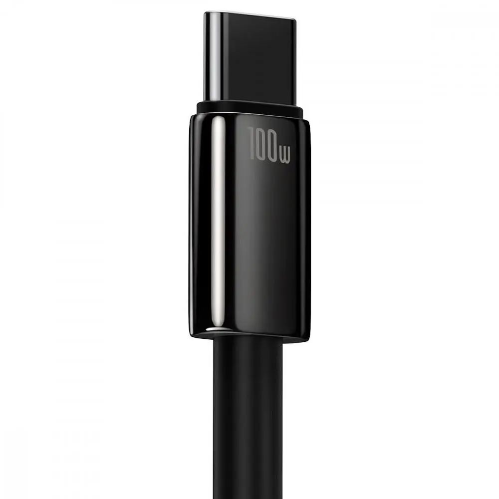 Кабель Baseus Tungsten Gold Fast Charging USB to Type-C 100W (2m) black (CAWJ000101) - фото 6