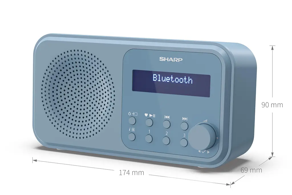Радіоприймач портативний Sharp DRP420BL Blue DAB+, FM, Bluetooth, батарейки, мережа - фото 7