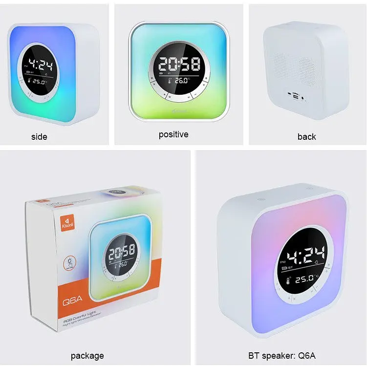 Портативная колонка, часы, будильник Kisonli Q6A Bluetooth 3600mAh 5 Вт - фото 6