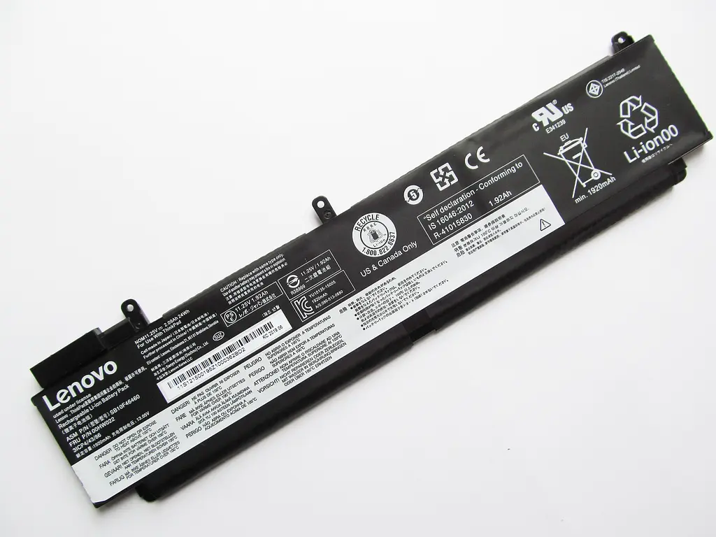 Акумулятор для ноутбука Lenovo ThinkPad T460s/T470s 00HW022, 2090 mAh (24Wh), 3cell, 11.25V, Li-ion, чорний - фото 2