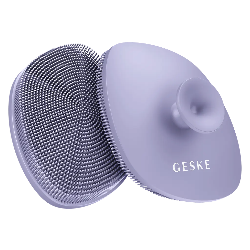 Щітка для обличчя GESKE Facial Brush 4 в 1 з тримачем фіолетова - фото 3