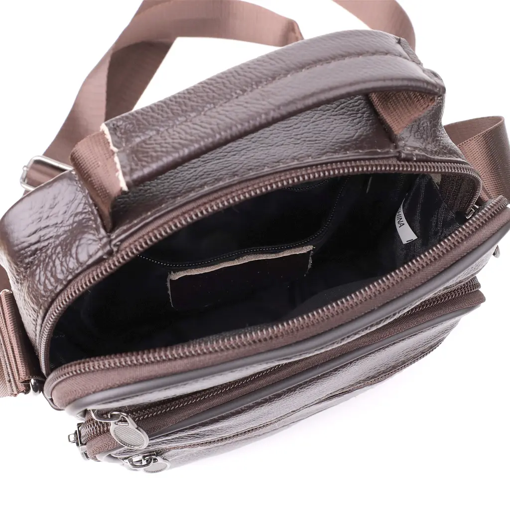 Сумка з ручкою для чоловіків Vintage 22865 17х19,5х7 см Коричневий - фото 7