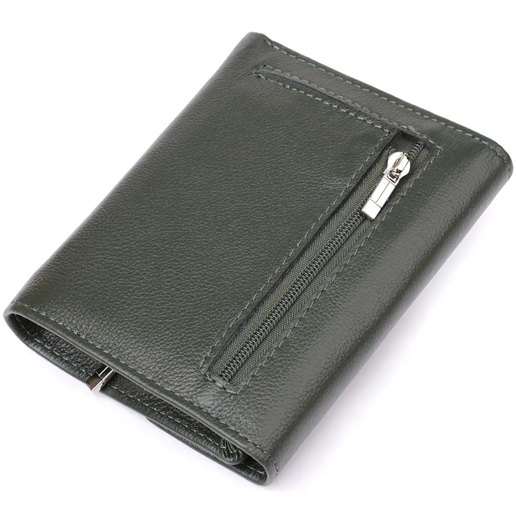 Стильний гаманець середнього розміру із натуральної шкіри ST Leather 23075 зелений - фото 2