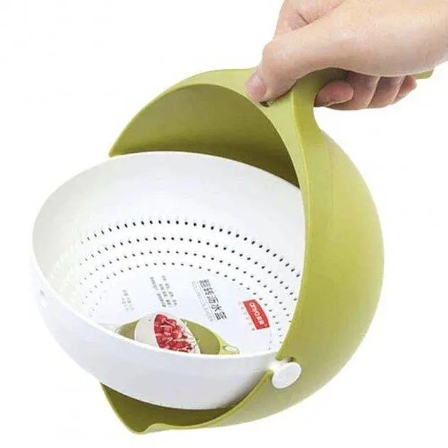 Універсальна миска – друшляк Mesh Strainer Drain Basket ∙ Господарський силіконовий кошик зі зливом 2в1 - фото 2