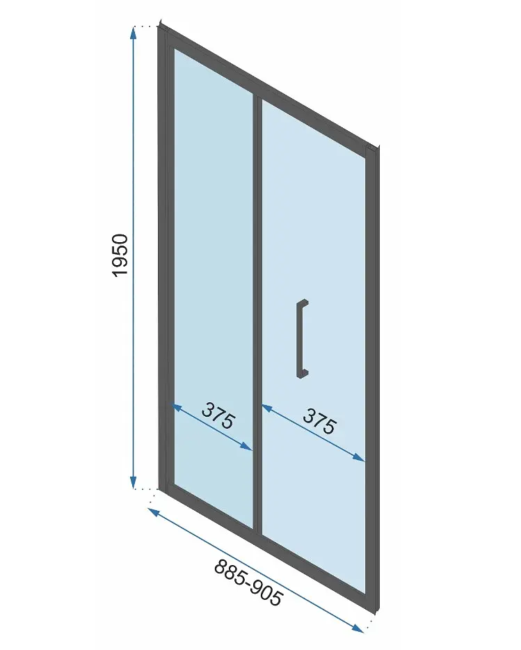 Душова кабіна Rea Rapid Fold 90x100 black пристінна REA-KPL-09915, Чорний матовий, Універсальна, прозрачний, Чорний матовий - фото 5