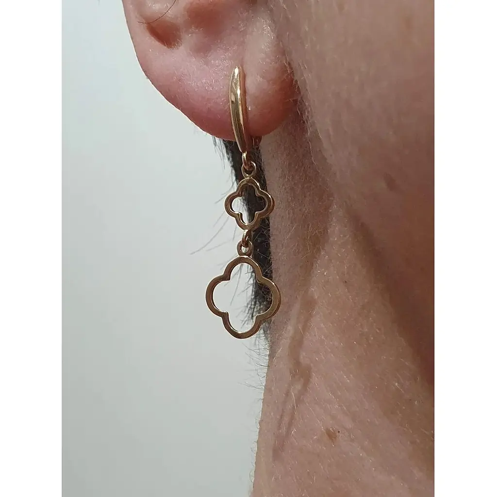 Золоті сережки-підвіски Родинні коштовності Конюшина. 1720559 - фото 2