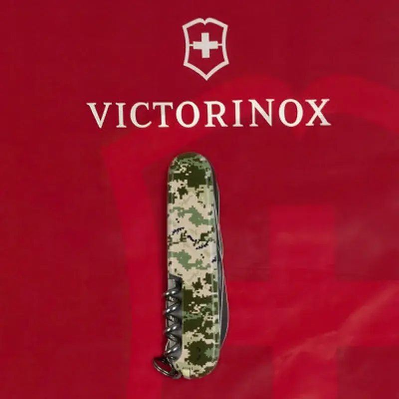 Ніж Victorinox Huntsman Army 91 мм Піксель + Лого (1.3713.3_W3941p) - фото 10