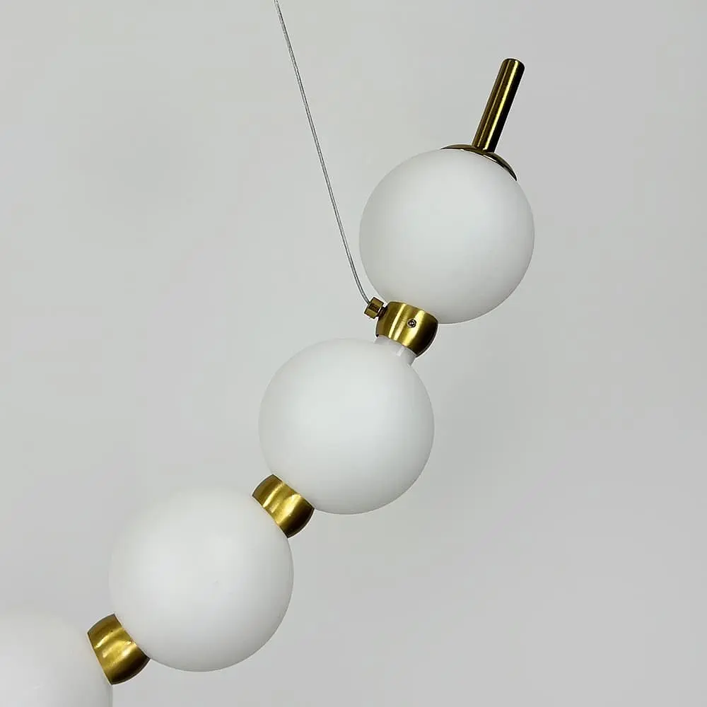 Светодиодная дуговая люстра PEARLIES на 8 белых шариков длиной 66 см | Line F | Ст. SG45-660 AB - фото 5