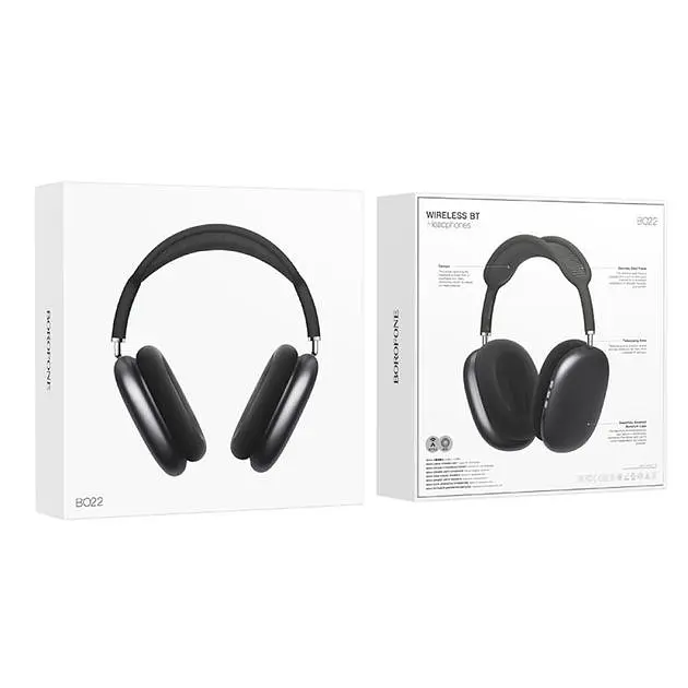 Bluetooth Стерео Гарнітура Borofone BO22 |BT5.3, AUX/TF, 12h, 400 mAh| Темно-сірий - фото 3