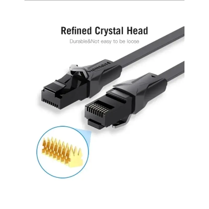 Патч-корд 0.75м, UTP cat 6 RJ-45 black Vention (IBABE) - фото 6