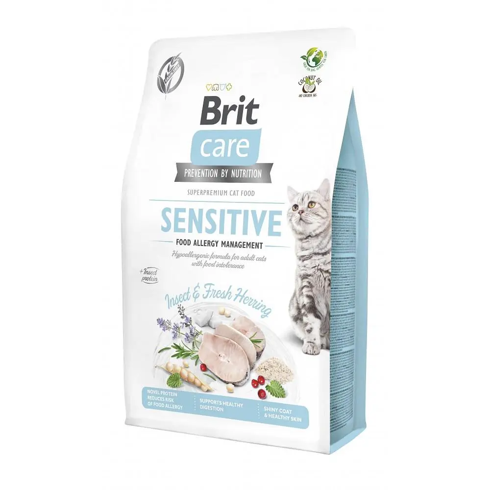Сухий корм Brit Care Cat GF Insect для котів з харчовою непереносимістю, з комахами та рибою 2 кг (арт.171963)