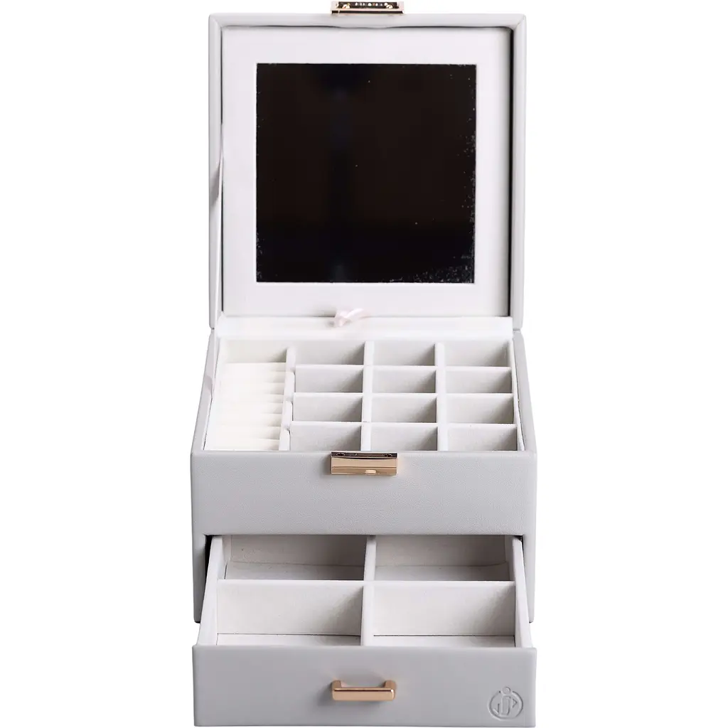 Органайзер для прикрас Yiwu з накидним замком 16x16x12 см сірий HP-5-2G - фото 3