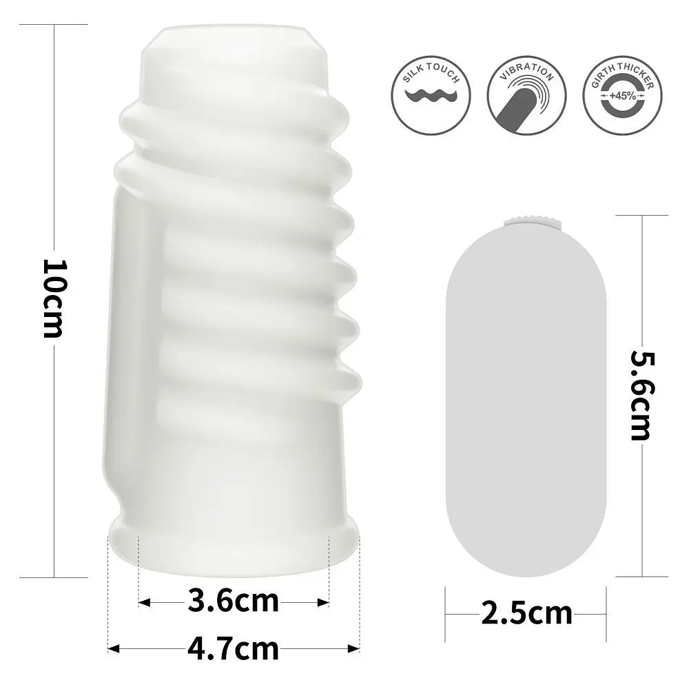 Вібронасадка на член Lovetoy Vibrating Spiral Knights Ring, 10 см (білий) - фото 3