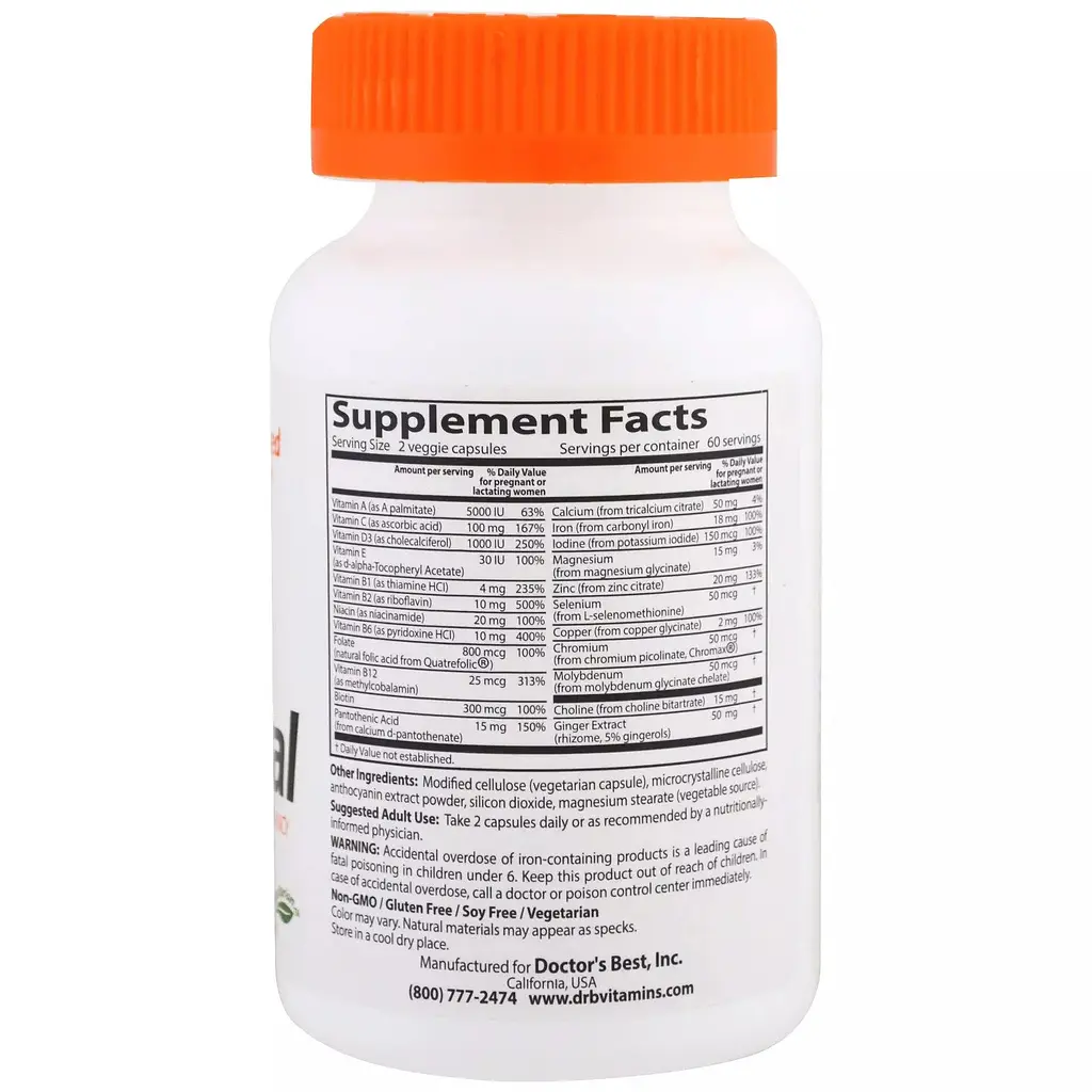 Комплекс для вагітних Doctor's Best Purely Prental 120 гелевих капсул - фото 2