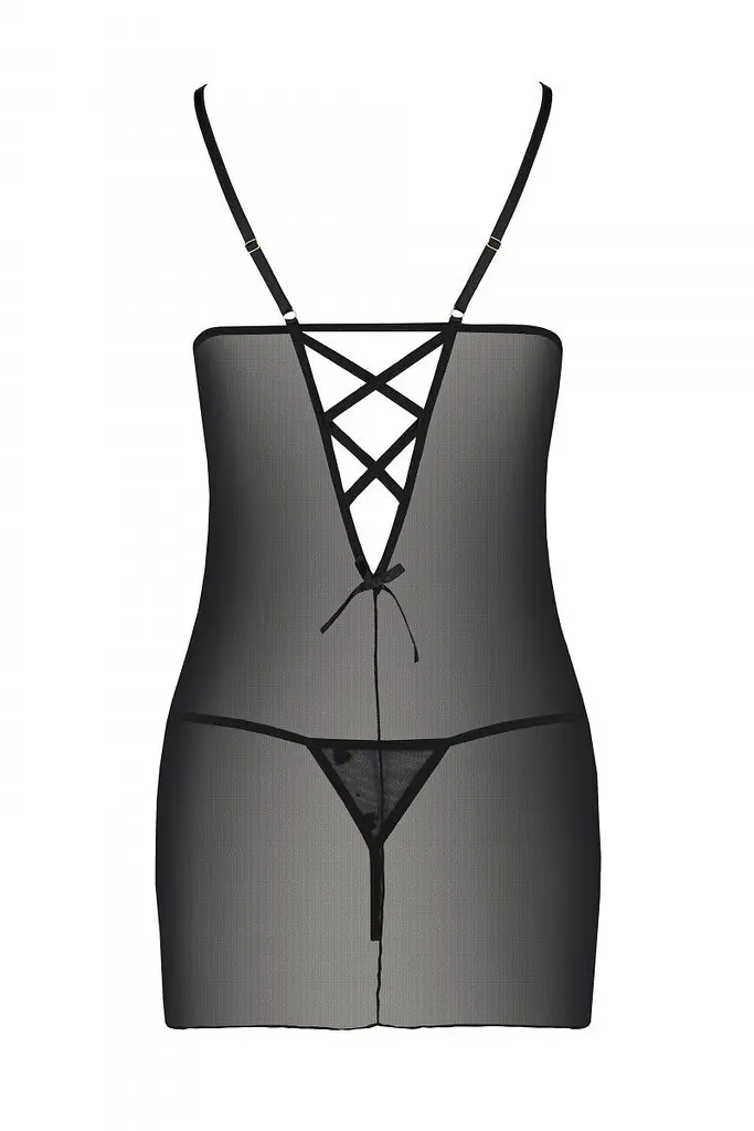 Сорочка с вырезами, L/XL (чёрная) Passion-Lovelia Chemise - фото 7