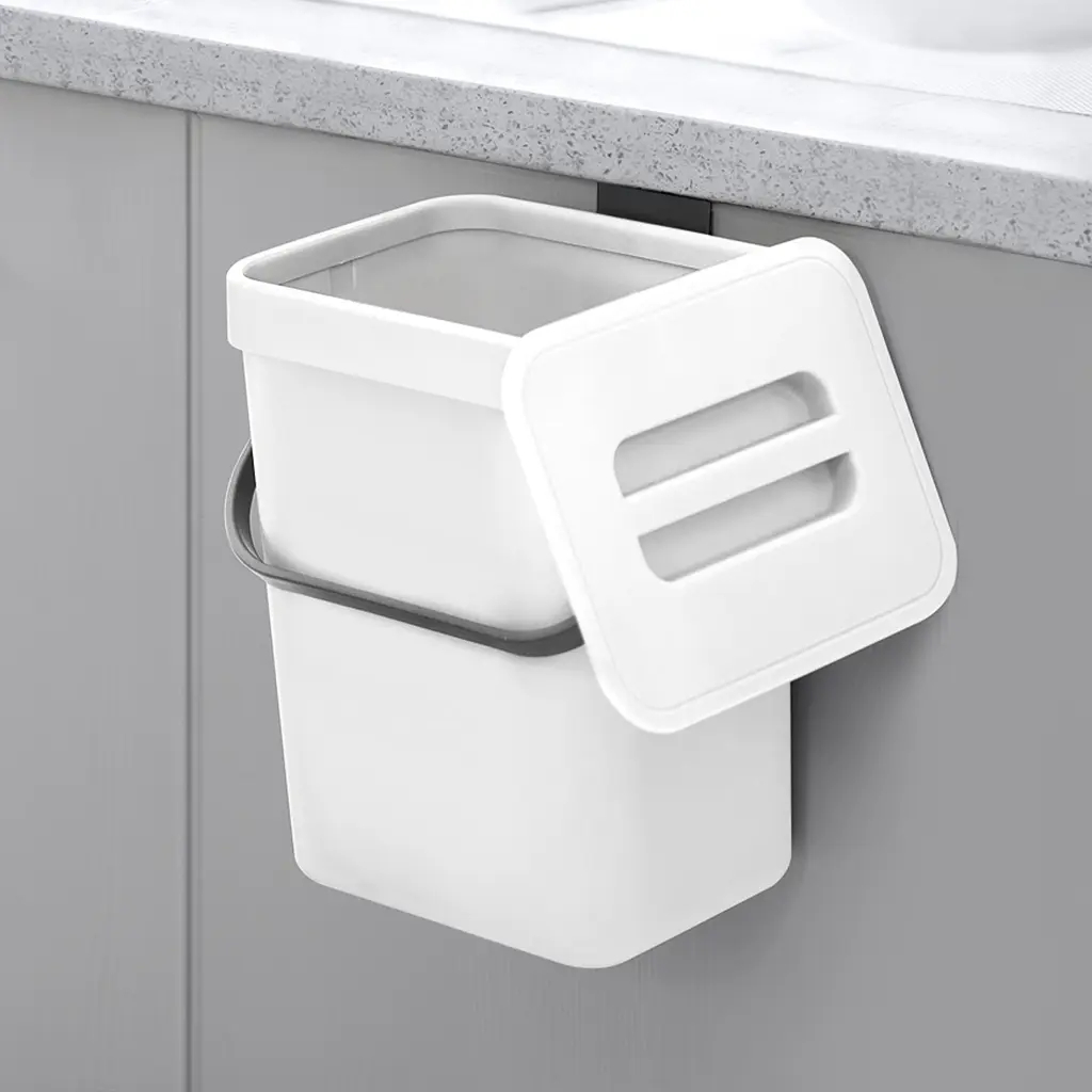 Відро для сміття MBM My Home з кришкою 5 л біле (BIN-11 5L WHITE/ANTHRACITE) - фото 9