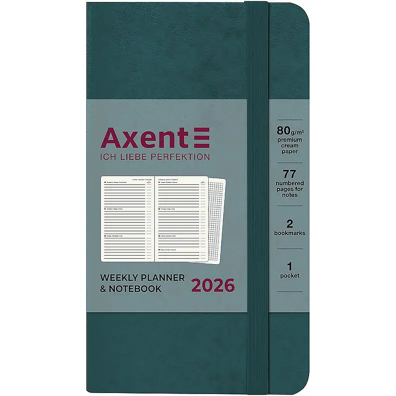 Еженедельник Axent 2026 Pocket Strong 90 x 150 мм лазурный (8508-26-63-A) - фото 2