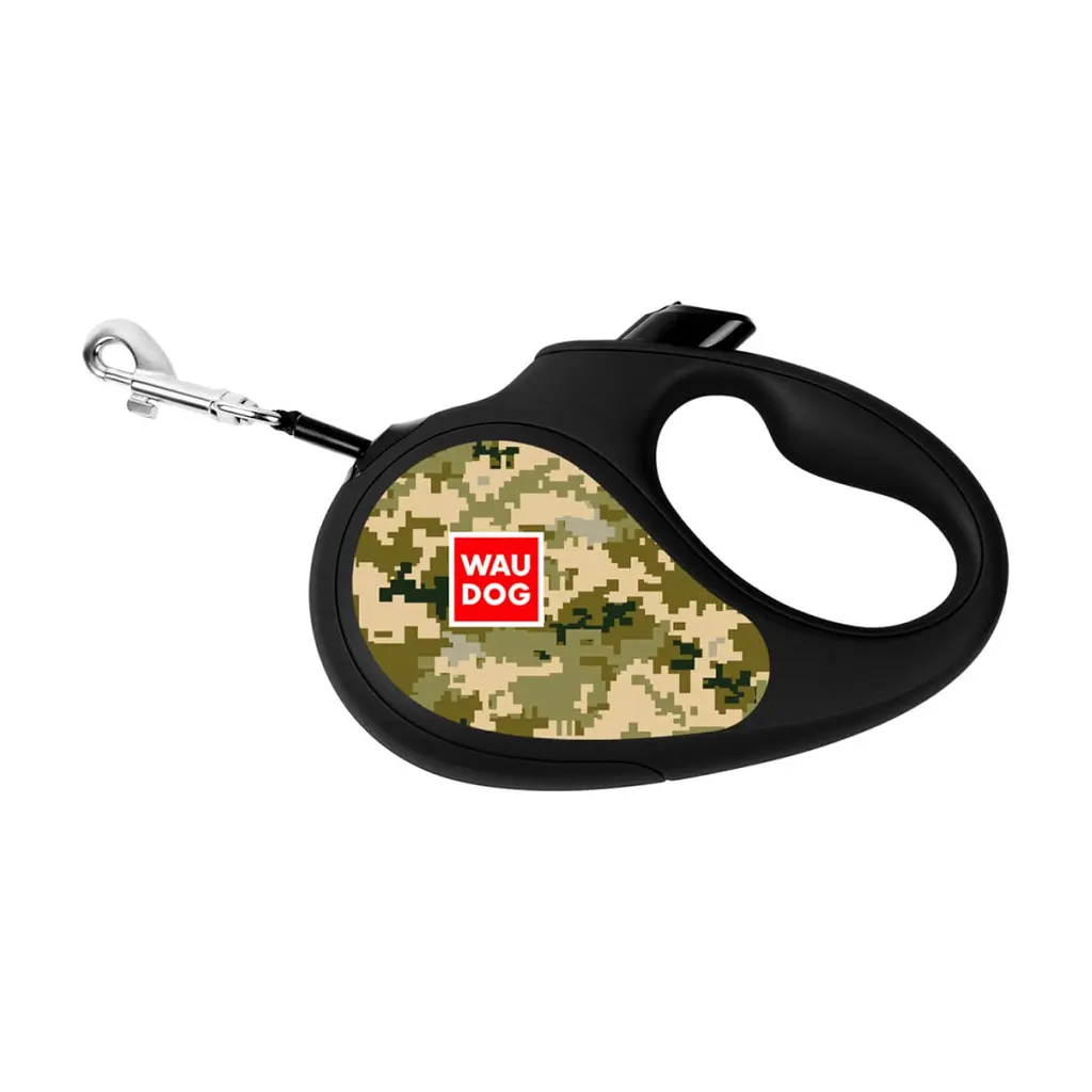 Повідець для собак WAUDOG R-leash Мілітарі світловідбиваюча стрічка S 5 м (381-4026) - фото 2