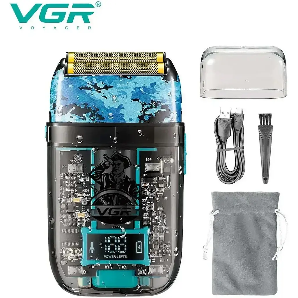 Електробритва VGR V-352 шейвер, подвійне лезо, IPX5, LED Display - фото 2