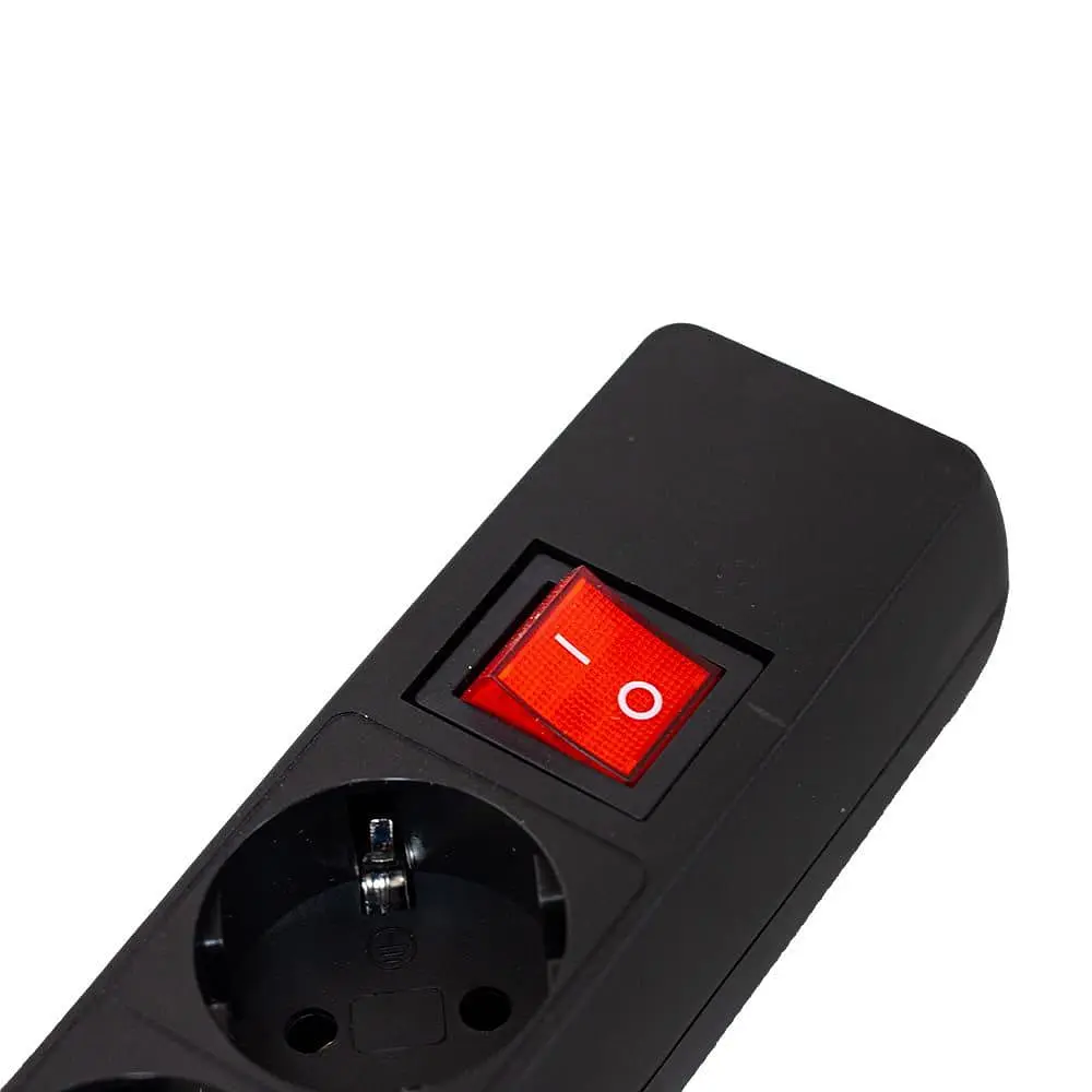 Мережевий фільтр GTL E06K, 6 розеток, 5 м, Black, 10А, до 2.3 кВт, виключатель, заземление, 3x0.75 мм² (GTL-XH-E06K-5B) - фото 2