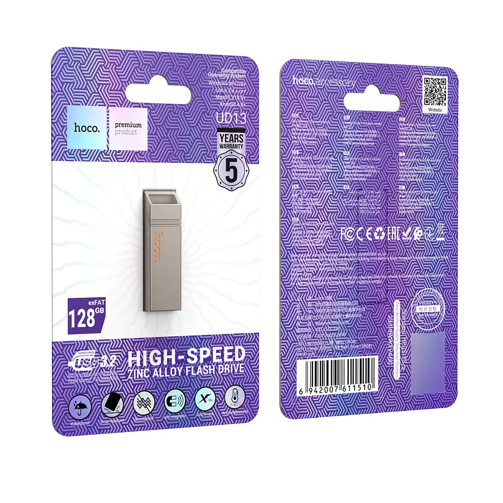 Флеш-накопичувач Hoco UD13 Clever USB3.2 USB flash drive(128GB) - фото 2